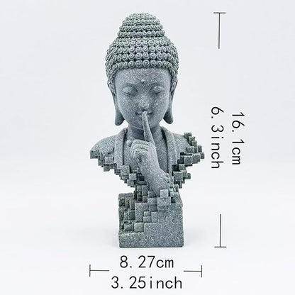 livelyfish Meditating Buddha Statue Zen Garden Statues Sandstone Thinker Buddha Sculpture Figurine for Fish Tank Aquarium Home Decorations, Gift (D)