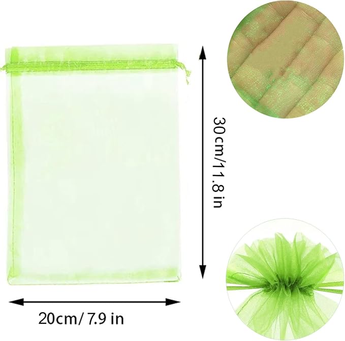 30 Pcs 7.8''×11.8'' Drawstring Fruit Protection Netting Bags, Reusable Garden Netting Bags