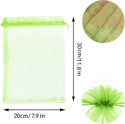 30 Pcs 7.8''×11.8'' Drawstring Fruit Protection Netting Bags, Reusable Garden Netting Bags