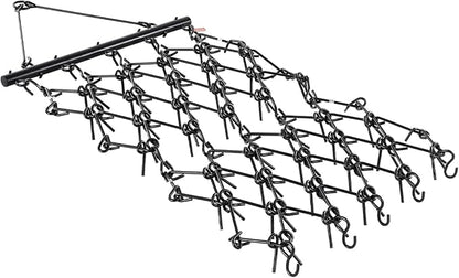 VEVOR Drag Harrow, 4 ft x 4 ft Durable Chain Harrow with 69 Sharp Teeth, Suitable for ATV UTV Tractor, Ideal for Soil Preparation, Seeding, Smoothing Landscapes, and Yard Gravel Driveway Maintenance