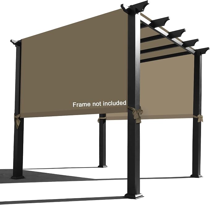 Alion Home Waterproof Pergola Covers - Pergola Replacement Canopy - Universal Replacement Canopy for Outdoor (15' x 6.5', Muddy Water)