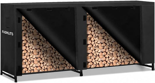 8ft Firewood Rack Cover, Waterproof Heavy Duty 600D Oxford | Storage Wood Rack Cover for Patio, Yard, Indoor and Outdoor Use(Cover Only, Rack Not Included)
