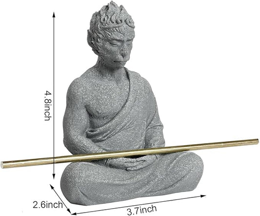 Fish Tank Buddha Statue Ornament,Zen Garden Aquarium Decor,Meditating Statues for Underwater Landscaping,Sandstone-4.6" H