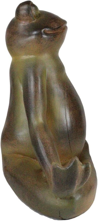 Ebros Gift Rustic Zen Meditation Contented Yoga Frog Garden Statue Meditating Buddha Frog Wisdom Koan Decorative Sculpture 14" Long