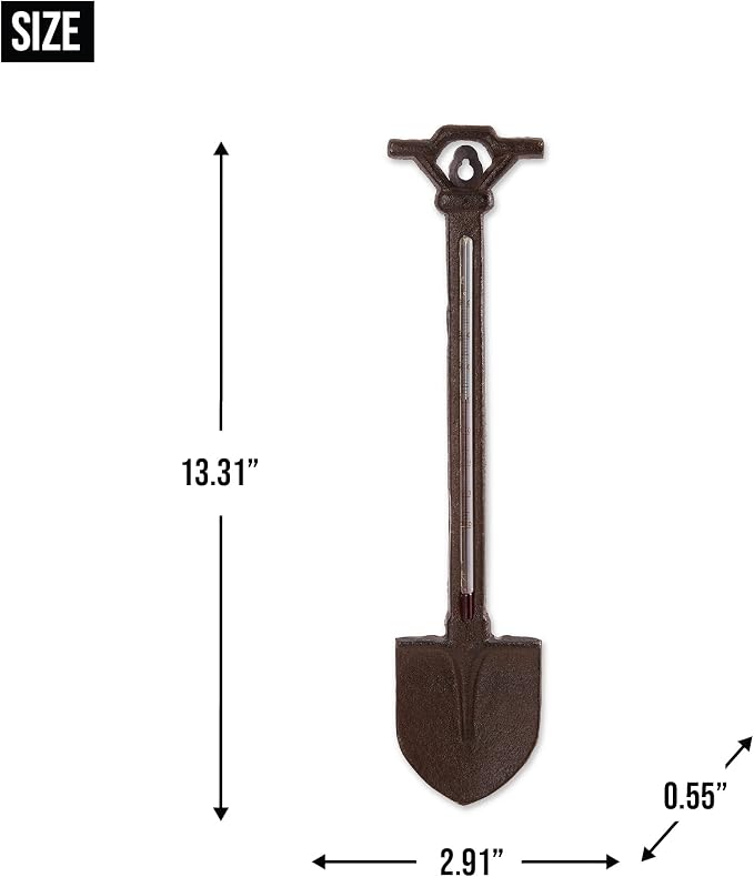 Garden Shovel Cast Iron Thermometer Shovel, 2.91x13.31
