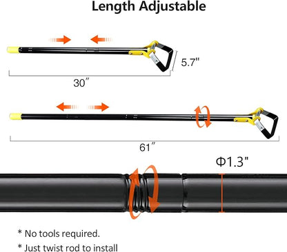 DonSail Hoe Garden Tool -Scuffle Garden Hoes for Weeding Gardening Long Handle Heavy Duty - Adjustable Weeding Loop Stirrup Hoe 30-61 Inch Black