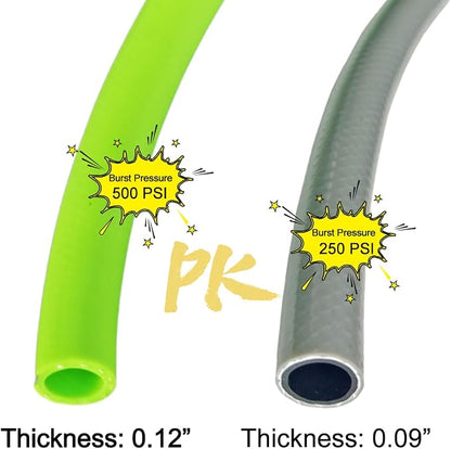 HQMPC Garden Hose 5/8"IDx75' Hose garden watering yard lawn irrigation Durable PVC Non Kinking Hybrid Hose with Swivel Handle Heavy Water Hose with Brass Hose Fittings (75 FEET) Light Green