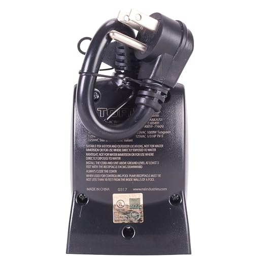NSi Industries TORK 652B Outdoor Heavy-Duty 15-Amp Photocell Controlled/Light Activated Mechanical Plug-In Timer With 6 1/2-Inch Cord - Compatible With Incandescent/Compact Fluorescent/Led – Ideal for Halloween Decorations