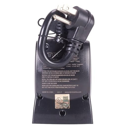NSi Industries TORK 652B Outdoor Heavy-Duty 15-Amp Photocell Controlled/Light Activated Mechanical Plug-In Timer With 6 1/2-Inch Cord - Compatible With Incandescent/Compact Fluorescent/Led – Ideal for Halloween Decorations