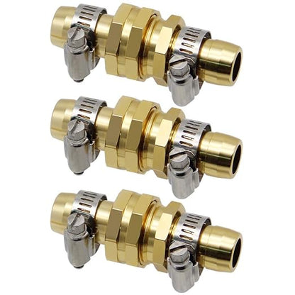 Twinkle Star Garden Hose Repair Connector, 3/4" or 5/8", 3 Set | Male and Female Garden Hose Fittings With Clamps