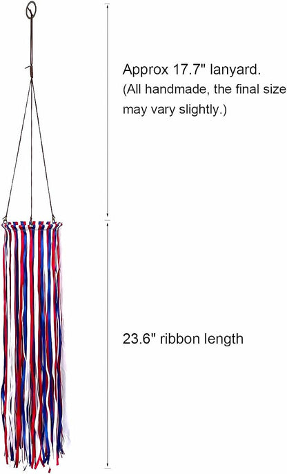 Satin Ribbon Windsock Streamer, Outdoor Decorations for Your Patio, Garden, Yard, Dock and Camper, 41-Inch, WS41-LBH