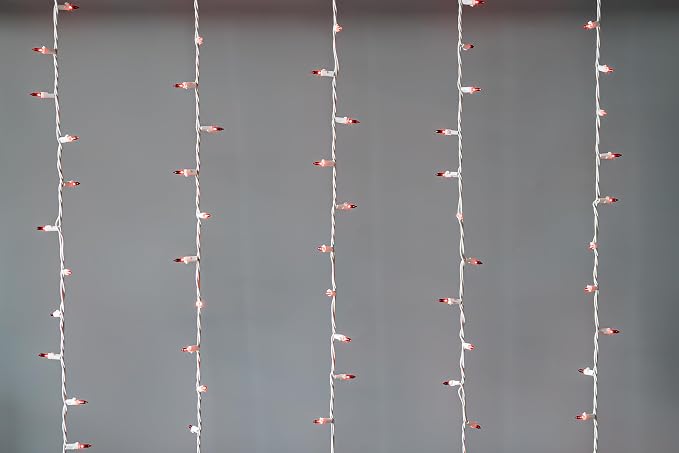 Brite Star 100 Count Mini String Christmas Lights, Red - 22 feet Indoor/Outdoor Christmas Tree Lights with White Wire (Set of 2)