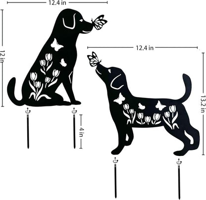 TIGGSY Dog Metal Decorative Garden Stakes Labrador Dog Gifts for Women/Men Animal Silhouette Statues for Yard Art, Outside, Patio, Outdoor Decor, Garden Decorations, Lawn Ornaments