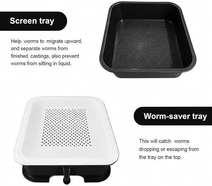 The Original VermiHut® Plus 5-Tray Worm Composter – Indoor & Outdoor Vermicomposting Bin | Sustainable Design for Food Waste Recycling- Black