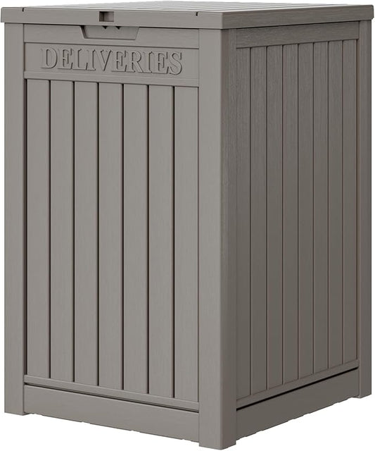 LHBGO Package Delivery Box for Outside, 48 Gallon Storage with Lockable Secure, Large Resin Outdoor Package Drop Container