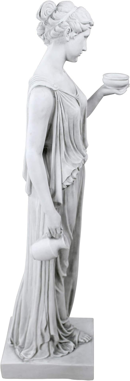 Design Toscano KY71304 Hebe Greek Woman Patron of Youth Indoor/Outdoor Garden Statue, Large Size, 10 inches Wide, 32 inches Tall, Handcast Polyresin, Antique Stone Finish