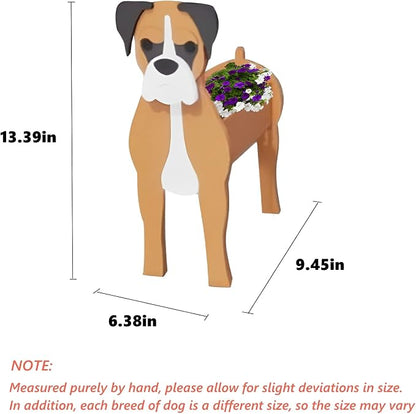 Boxer Dog Planter Pots, 9.45 x 6.38 x 13.39 Inches | Dog Flower Pot, Cute Animal Shaped Plant Pot, Gifts for Women & Pet Lovers, Indoor Outdoor Garden Home Office Decor
