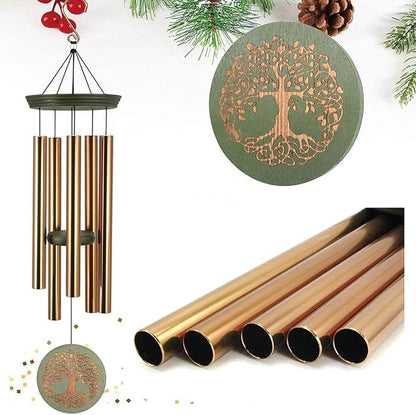 ASTARIN Wind Chimes for Outside,Outdoor Wind Chimes for Mother & Grandma - Large Garden Hanging Decor with Tree of Life Engraving, Perfect for Yard, Home, Christmas, Birthdays