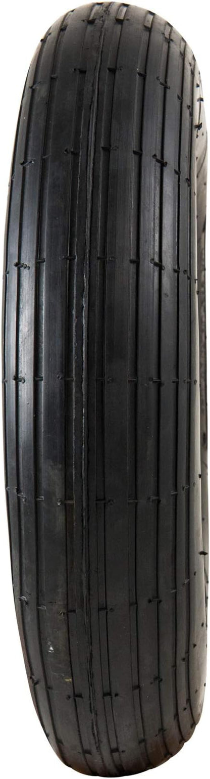 Marathon 4.80/4.00-8" Ribbed Tread Replacement Pneumatic (Air-Filled) Tire and Inner Tube Set, Fits 8-Inch Wheel/Rim, Wheelbarrow/Garden Cart/Lawn & Garden Use, Straight Valve Stem