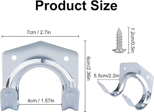 10 Pack Hanger Hooks Set with Screws, Wall Mounted Tool Hangers Garage Storage Hooks for Garage Shed Hanging Bracket Garden Tools