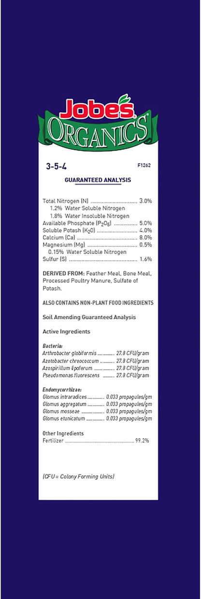 Jobe's Granular Plant Food Flower & Rose, Jobe’s Organics Fertilizer for Geraniums, Hibiscus, Daisies, and Other Perennial and Annual Plants, 4 lbs