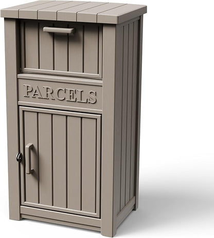 Outdoor Package Delivery Boxes, Lockable Anti-Theft Waterproof Delivery Boxes for Outdoor Use, Package Drop Box for for Porch, Curbside, House Storage, Khaki