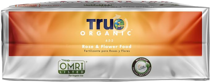 True Organic Rose & Flower Food – Organic Fertilizer for Stunning Blooms – 12lb Bag Covers 210 Sq. Ft.