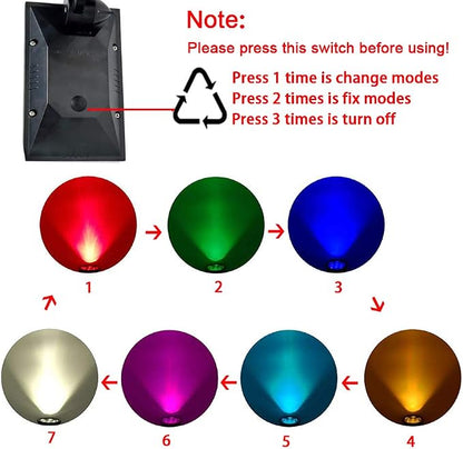 Solar Lights Outdoor Colored Waterproof 7 LED Color Changing Solar Spot Lights Landscape Spotlight for Yard Garden Patio Lawn 2 Pics