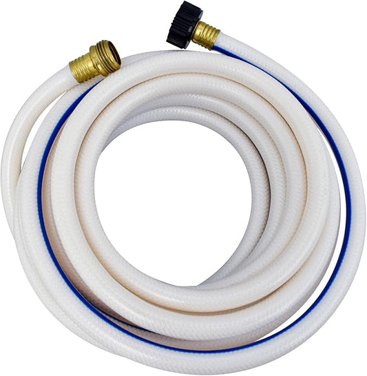 Valterra AquaFresh High Pressure Drinking Water Hose, Water Hose Hookup for RV - 1/2" x 25', White