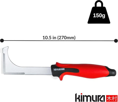 Kimura Pro Crack Weeder Crevice Tool, Japanese SK5 Steel, 10.5 inches, Non-Slip Ergonomic Handle, Side Walk Weed Puller, Garden Lawn Yard Tool for Patio, Sidewalk, Deck, Driveway, Cracks