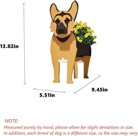 German Shepherd Dog Planter Pots, 9.45x 5.51 x 13.82 Inches | Dog Flower Pot, Cute Animal Shaped Plant Pot, Gifts for Women & Pet Lovers, Indoor Outdoor Garden Home Office Decor