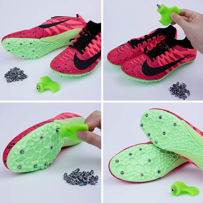 1/4 Inch Track Spikes, 100 Pieces Steel Track Shoe Spikes Replacements and Spike Wrench for Sports Running Track Shoes
