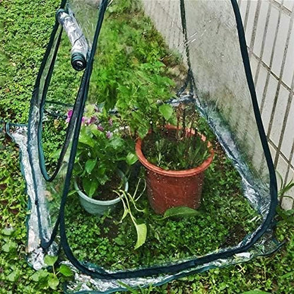 porayhut Pop Up Greenhouse Cover ,Pack of 2 Pcs,Flower House Mini Gardening Plant Flower Sunshine Room Room,Backyard PVC Greenhouse Cover for Cold Frost Protector Gardening Plants
