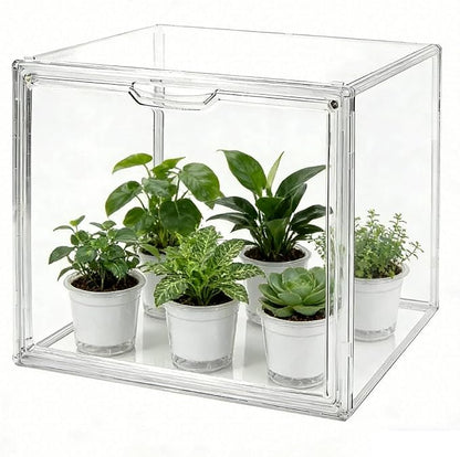 Mini Greenhouse for Indoor, Clear Stackable Green House with Magnetic Waterproof Door for Small Plants