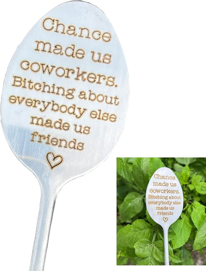 Garden Plant Marker Friendship Gift for Women Gardeners, Plant Stake Label Sign Tag Gardening Gifts for Woman Plant Lovers, Metal Garden Decoration (Made Us Friends)