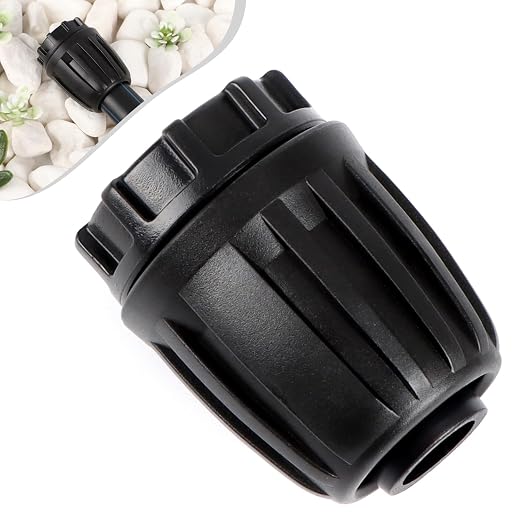 RedChili 14 Pcs 1/2 Inch Irrigation Tubing End Plug Fittings, (1/2" ID x0.6-0.65" OD) 16mm Drip Tubing Barbed Locked Nuts Connectors Anti-Drop 1/2" Plug Parts for Garden Lawn Irrigation System