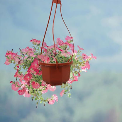 YARNOW Hanging Planters 10 Pack, 3.5 Inch Plastic Plant Pots with Drainage Holes and Hooks for Indoor Balcony Patio Garden