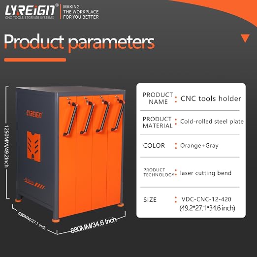 CAT/BT40 Large Capacity CNC Tool Storage Cabinet, CNC Tool Holder Vertical Drawer Cabinet for Warehouse Workshop Factory Garage Machining Centers