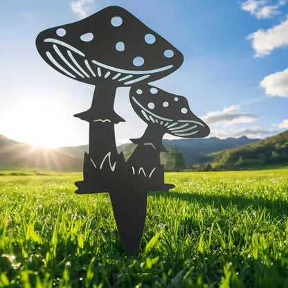 Decorative Garden Stakes， Fairy Garden Stakes, Butterfly Fairy Stakes for Weather Resistant Black Metal Outdoor Decorative Art for Women Gift (Matte Black, 9P-C)