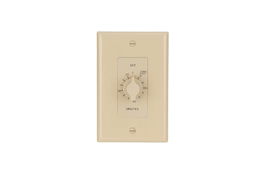 TORK A502H Spring-Wound in-Wall Twist Timer, 2-Hour Length and Ivory Face, 12 AWG / 125-277V, for Automatic Shutoff of Fans and Lights