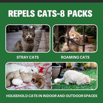 Cat Repellent, Cat Deterrent, Cat Repellent for Yard, Helps Keep Cats Away from Furniture, Gardens & Entry Areas, Indoor & Outdoor Use, Family & Pet Friendly - 10 Packs