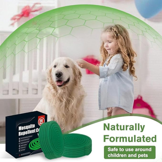 24 Extra Strength Mosquito Repellent Coils with 1 Metal Holder & 6 Stands, Citronella Incense Mosquito Coils Outdoor Patio Yard Camping Use, Long Lasting 6-8 Hrs Plant-Based Mosquito Coil Incense