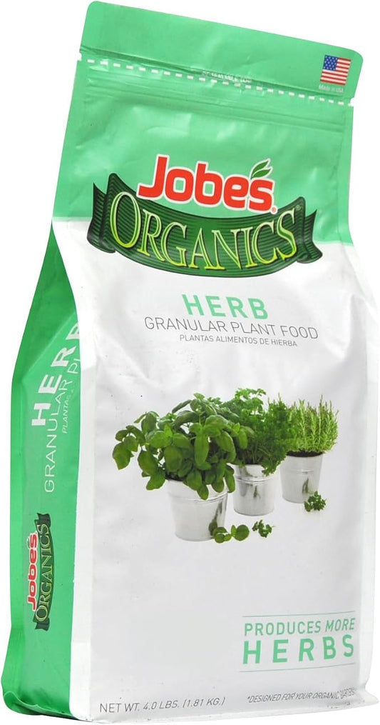 Jobeโs Organics Granular Garden Fertilizer, Easy Plant Care Fertilizer for Herb Gardens, 4 lbs Bag