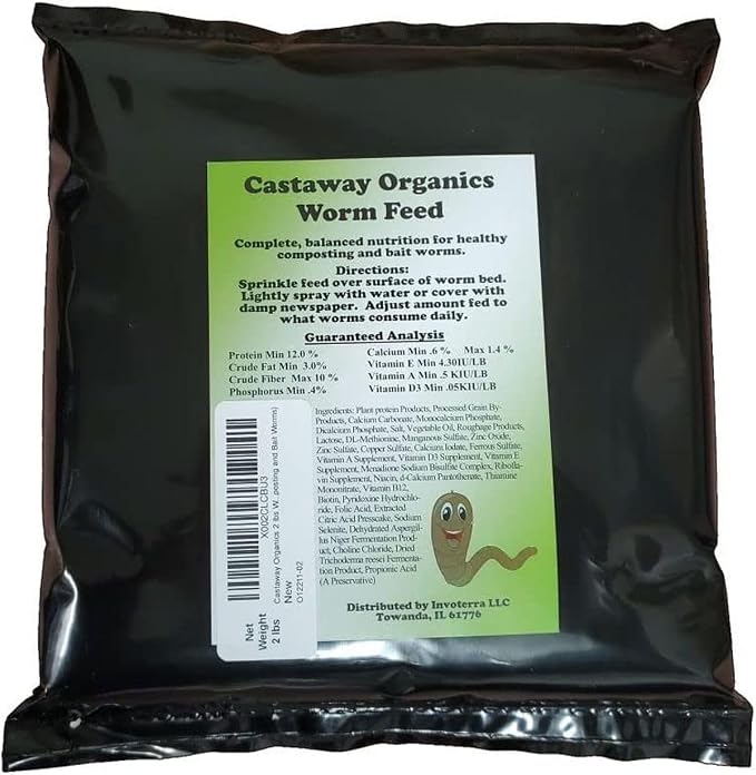 Worm Food for All Composting Worms, Bait Worms, Red Wigglers, Nightcrawlers (2 Pounds)