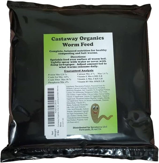 Worm Food for All Composting Worms, Bait Worms, Red Wigglers, Nightcrawlers (2 Pounds)