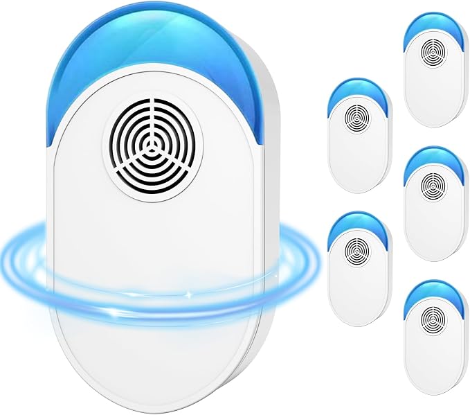 2026 Upgraded Version Ultrasonic Repeller 6 Packs, Indoor Ultrasonic Repellent Insect Defense for Bugs for Roach, Bugs,Pest,Rodent, Mouse, Ant, Mosquito, Mice, Spider, Electronic Plug in Pest Control