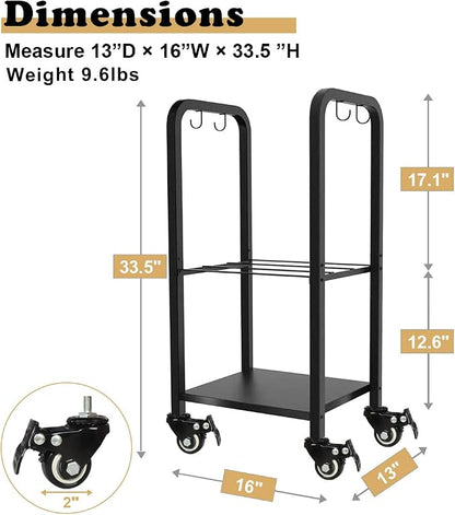 Rolling Small Firewood Rack Holder with Firewood Log Carrier