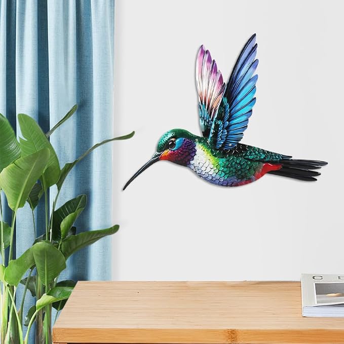 VEWOGARDEN Bird Wall Art, Large Outdoor Metal Hummingbird Hanging Wall Decor for Home Outside Patio Garden Fence Decorations