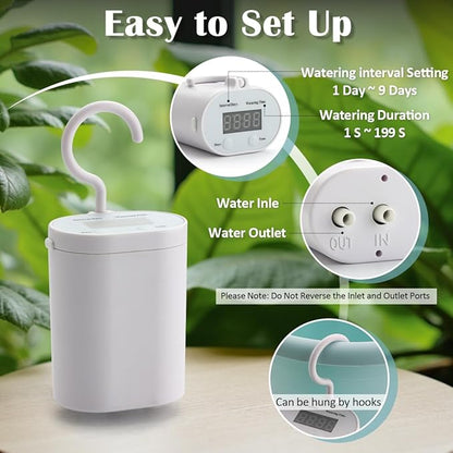 RooTrimmer Hanging Planters 10 Inch, 4 Pcs Flower Pots Automatic Watering System Set, Self Watering Hanging Basket with Drainage Hole for Indoor Outdoor Plants, Decor, Blue