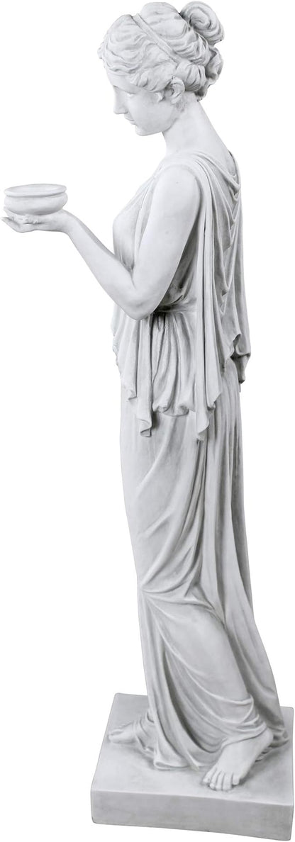 Design Toscano KY71304 Hebe Greek Woman Patron of Youth Indoor/Outdoor Garden Statue, Large Size, 10 inches Wide, 32 inches Tall, Handcast Polyresin, Antique Stone Finish